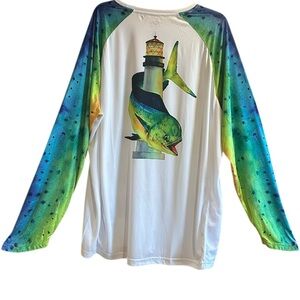 Palmyth Performance Fishing Shirt Bright Rainbow Colors NWT Mens XXL Graphic